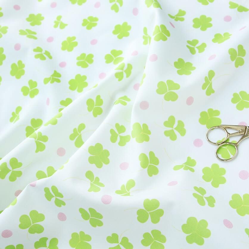 Yourelia 生地合わせ clover with you（リーフグリーン）ボタニカル柄