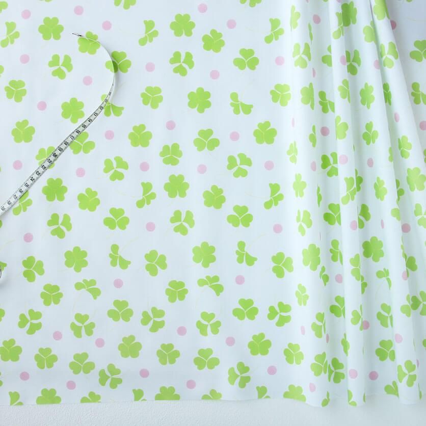 Yourelia　生地合わせ clover with you（リーフグリーン）ボタニカル柄- 布・生地の通販