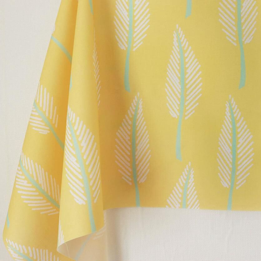 葉っぱの大行進（ホワイト×ブルー）ボタニカル柄- 布・生地の通販