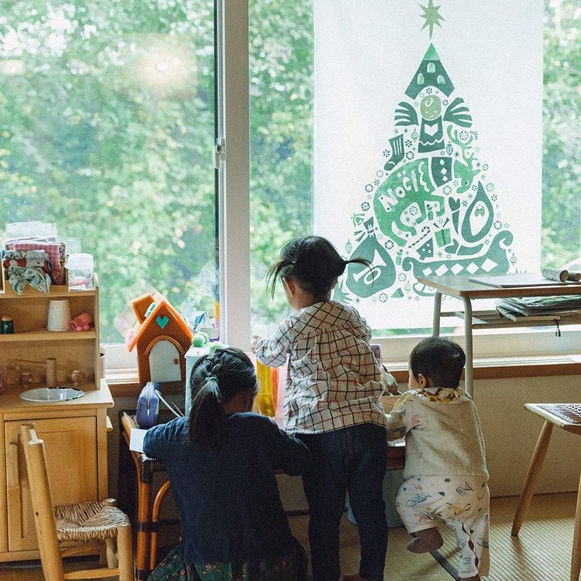 押し花のクリスマスツリー