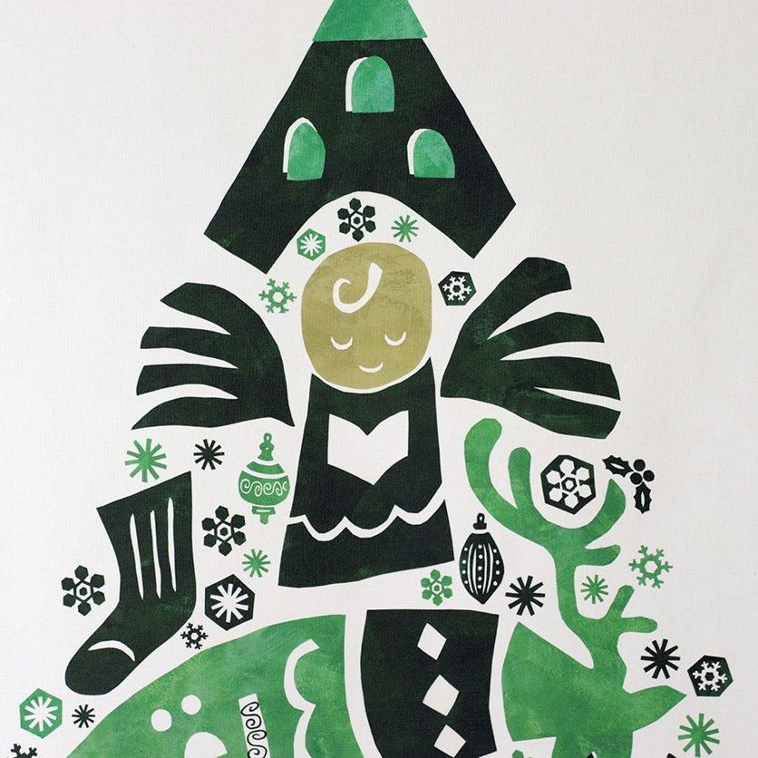 クリスマスツリータペストリー（ミニ）：さこももみ【B】 Christmas