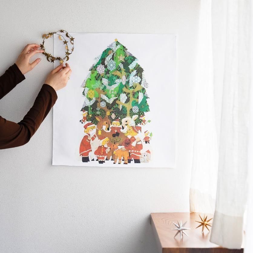 クリスマスツリータペストリー（ミニ）：福田利之【B】 サンタクロース