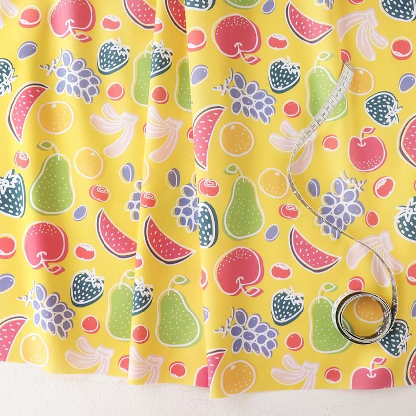 Tutti Frutti（Yellow）フルーツ柄- 布・生地の通販サイト：nunocoto