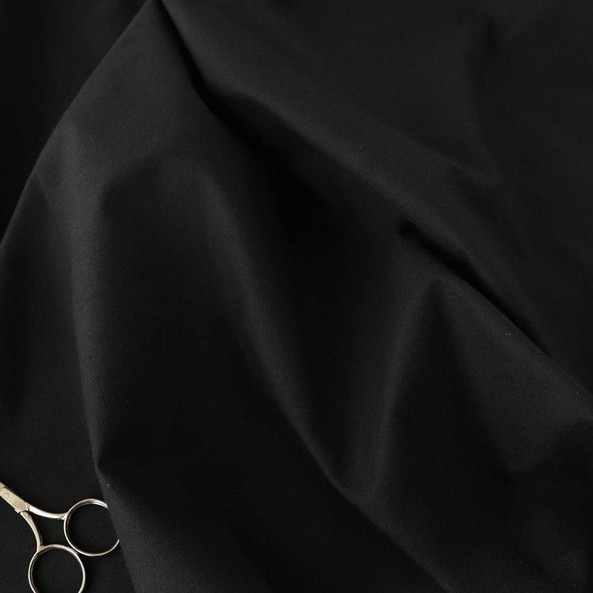 薄地コットンシーチング（ブラック・無地）| nunocoto fabric