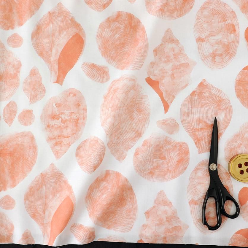 shell（ピンクオレンジ）- 布・生地の通販サイト：nunocoto fabric