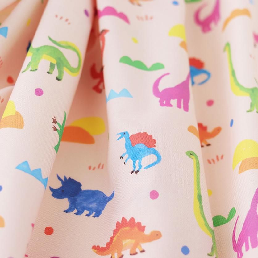 みー様オーダーページ★ランチョンマット【枚】恐竜、ピンク生地　35×50 入園サイズ☆くすみカラーの恐竜ランチョンマット☆給食