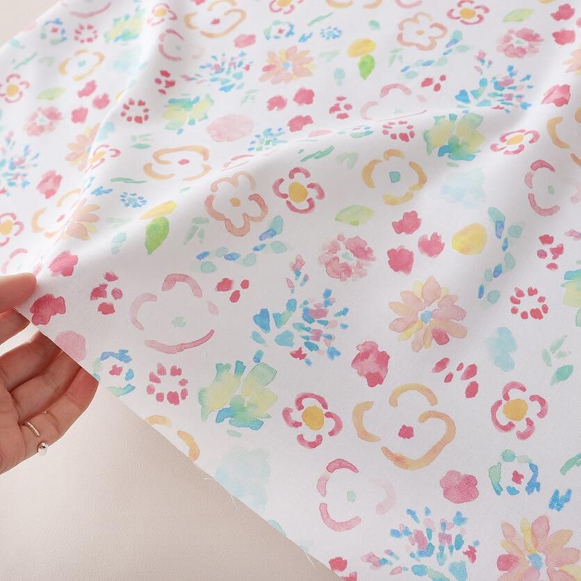 petal sketch ペタルスケッチ（ホワイト）花柄- 布・生地の通販