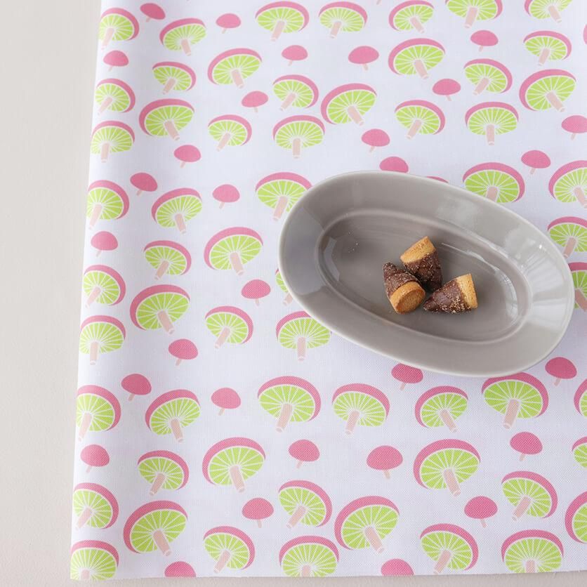 しいたけ（グレー×グリーン）野菜柄- 布・生地の通販サイト：nunocoto