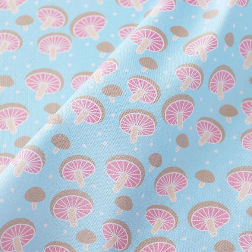 しいたけ（ブルー×ピンク）野菜柄- 布・生地の通販サイト