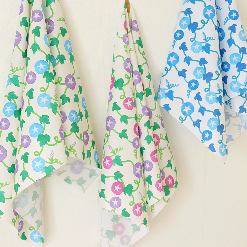 あさがお（ブルー）花柄- 布・生地の通販サイト：nunocoto fabric