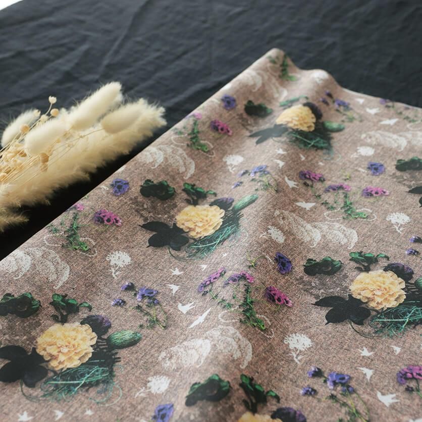 記憶の森（セピア）花柄- 布・生地の通販サイト：nunocoto fabric