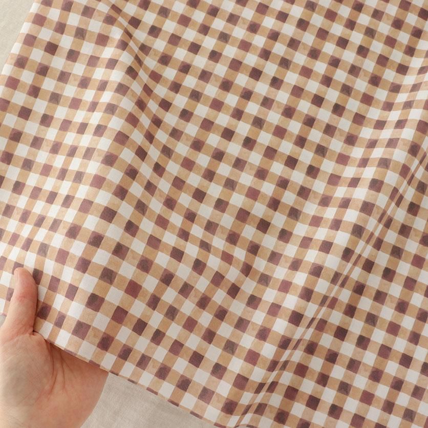 生地見本　No.11 cozy check（モカブラウン）チェック柄- 布・生地の通販サイト