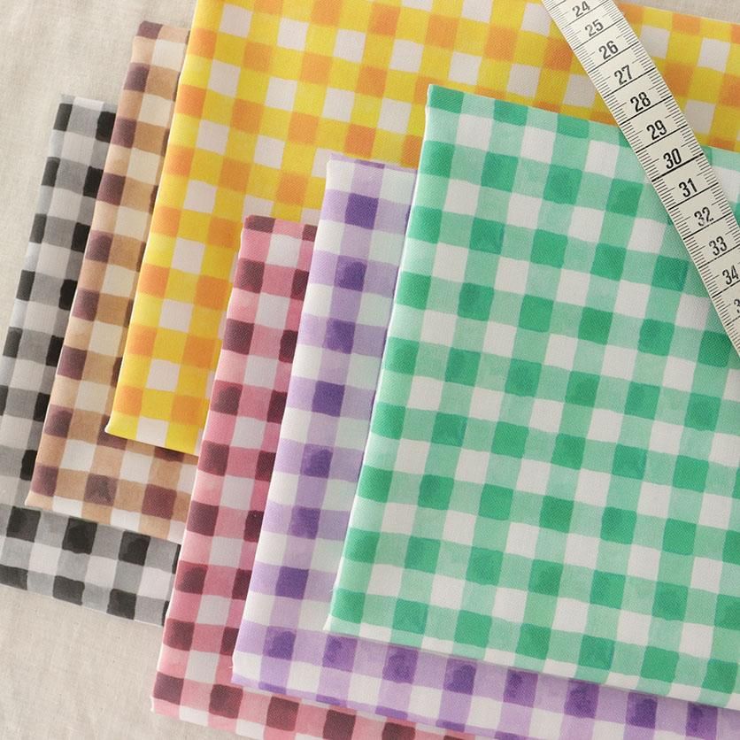 生地見本　No.11 cozy check（モカブラウン）チェック柄- 布・生地の通販サイト