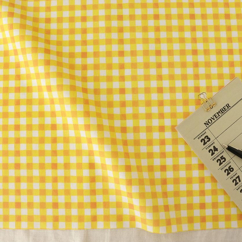 cozy check（イエロー）チェック柄- 布・生地の通販サイト：nunocoto
