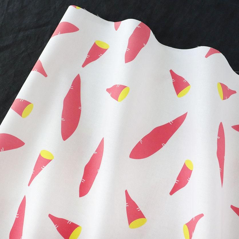 さつまいも（ピンク）野菜柄- 布・生地の通販サイト：nunocoto fabric