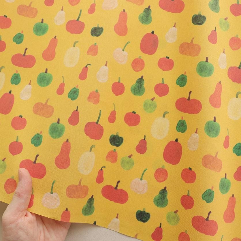 かぼちゃづくし（こがねいろ）野菜柄- 布・生地の通販サイト：nunocoto