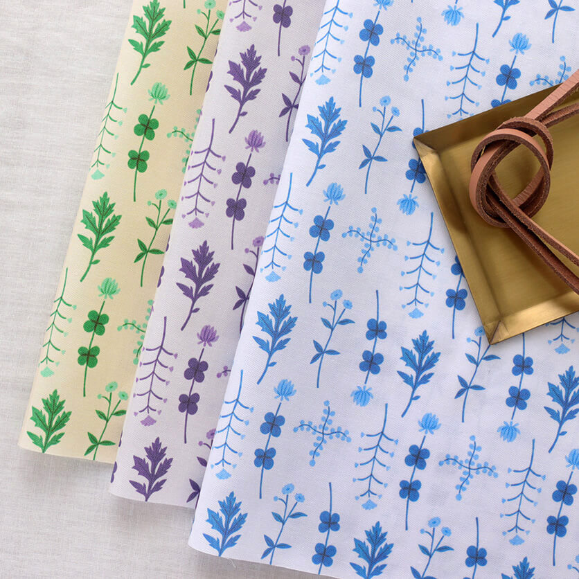 道草（ブルー）ボタニカル柄- 布・生地の通販サイト：nunocoto fabric