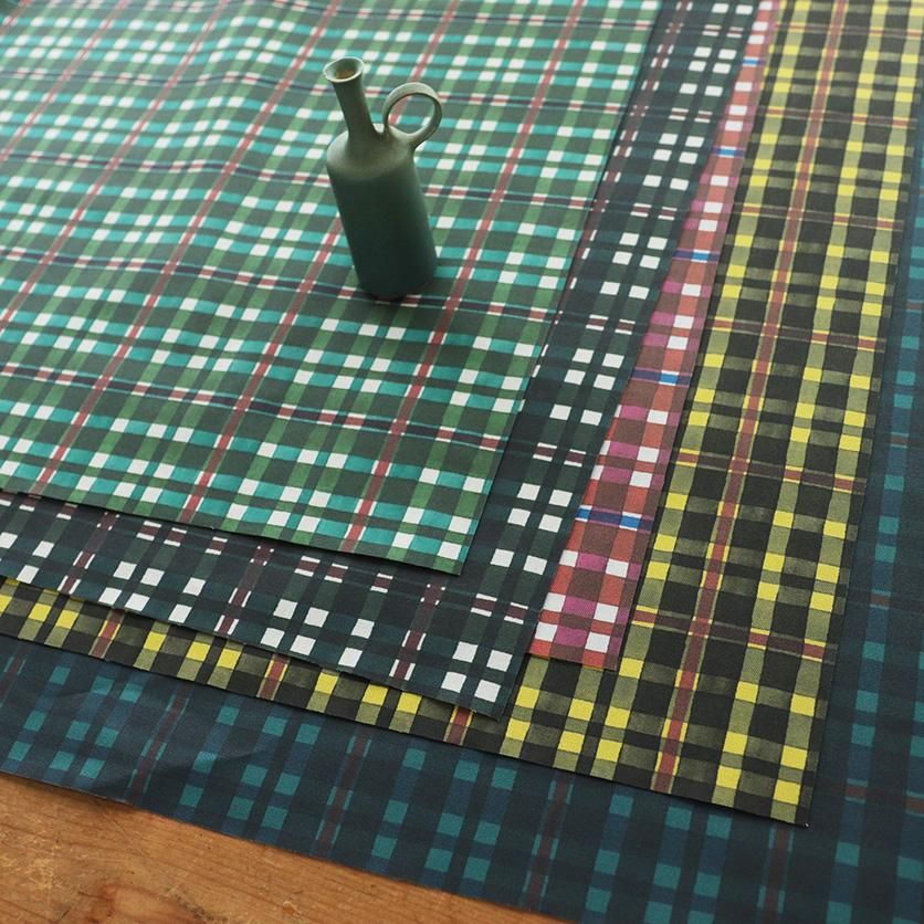 KILLARNEY ウール毛布 クリーム グリーンチェック 生地/ギンガムチェックW（グリーン×Lグリーン×グレー