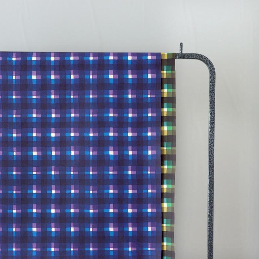 カラー、デザイン確認用 Wave check（ブルー）チェック柄- 布・生地の通販サイト