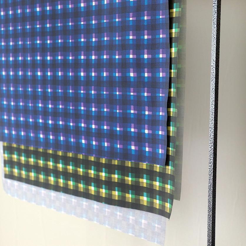 カラー、デザイン確認用 Wave check（ブルー）チェック柄- 布・生地の通販サイト