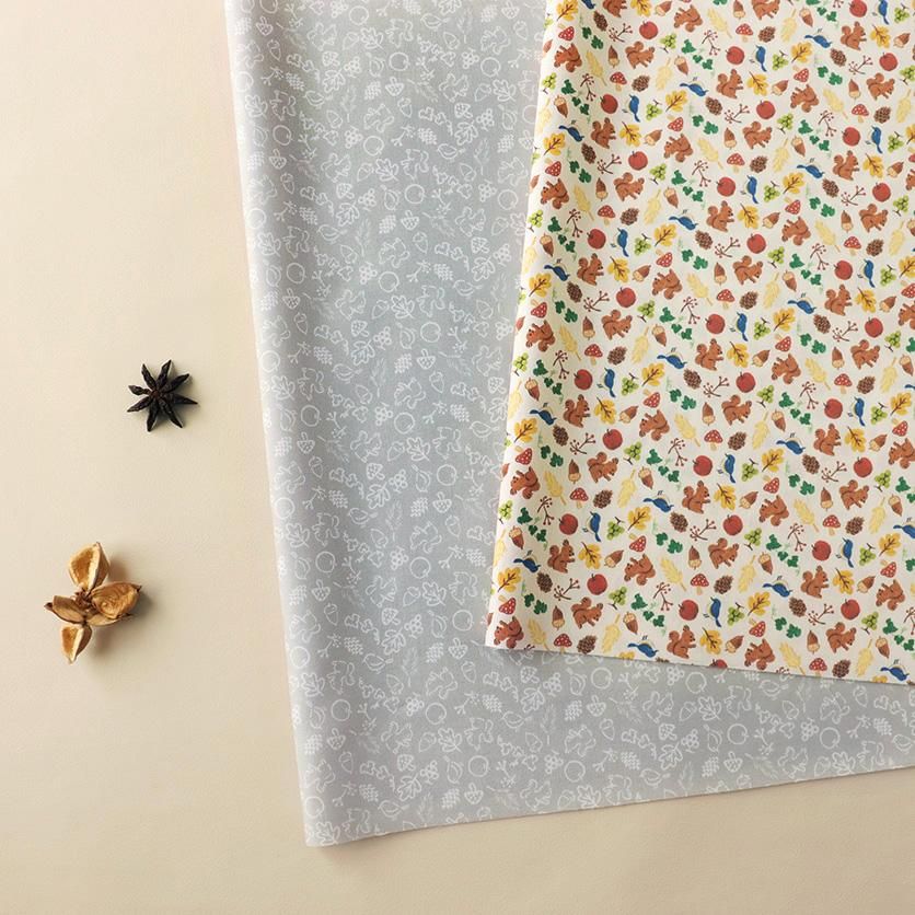 オーダー受付用ページ ハロウィン Hello Autumn（グレー）ハロウィン柄- 布・生地の通販サイト：nunocoto