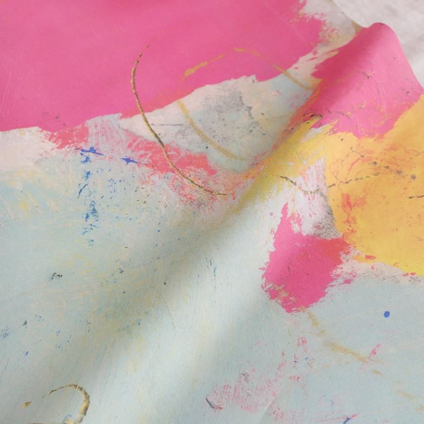 百日紅 -さるすべり-（桃色）北欧柄- 布・生地の通販サイト：nunocoto