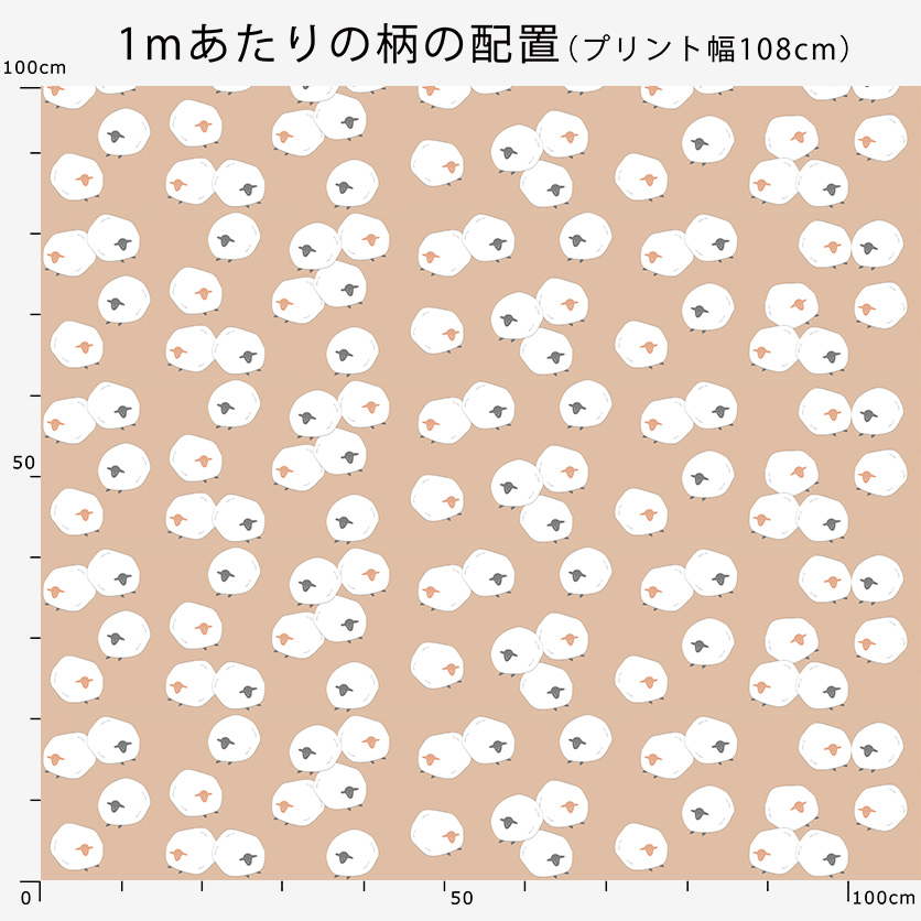 まるまる羊（ブルー）ひつじ柄- 布・生地の通販サイト：nunocoto fabric