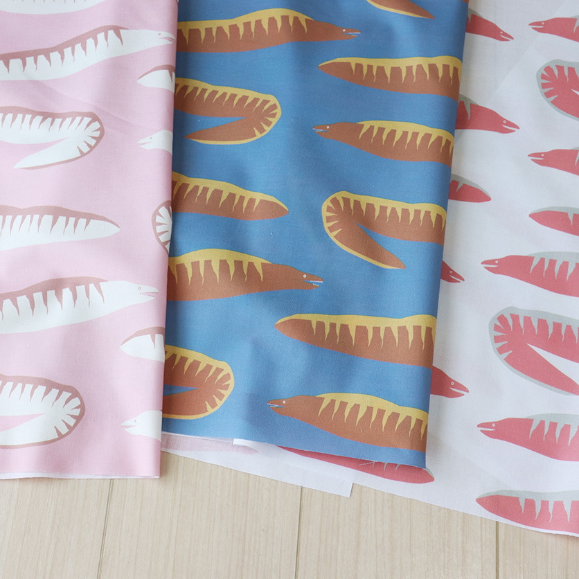 うつぼ（ピンク）魚柄- 布・生地の通販サイト：nunocoto fabric