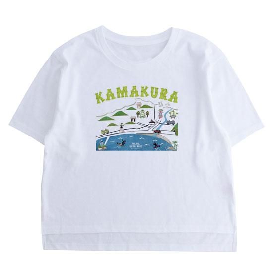 鎌倉マップ寛多ver オーバーサイズTシャツ(レディース 鎌倉マップ寛多ver オーバーサイズTシャツ(レディース