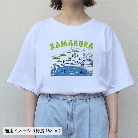 鎌倉マップ寛多ver オーバーサイズTシャツ(レディース 鎌倉マップ寛多ver オーバーサイズTシャツ(レディース
