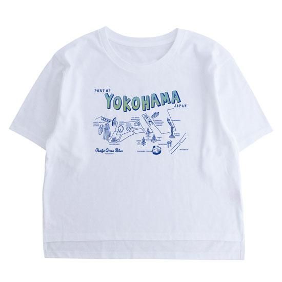 YOKOHAMAマップ オーバーサイズTシャツ(レディース) - PACIFIC YOKOHAMAマップ オーバーサイズTシャツ(レディース) - PACIFIC