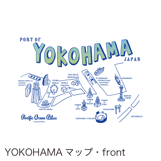 YOKOHAMAマップ オーバーサイズTシャツ（レディース） - PACIFIC
