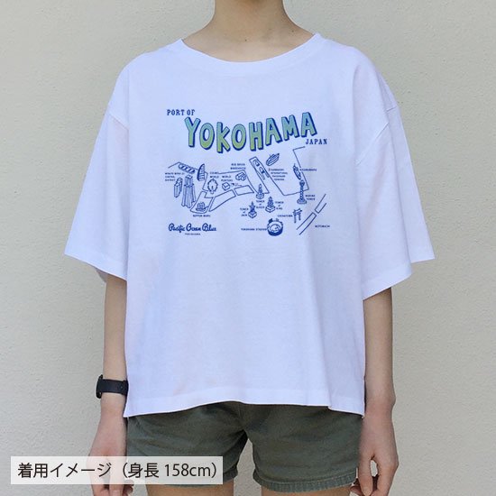 YOKOHAMAマップ オーバーサイズTシャツ（レディース） - PACIFIC OCEAN BLUE ネットショップ