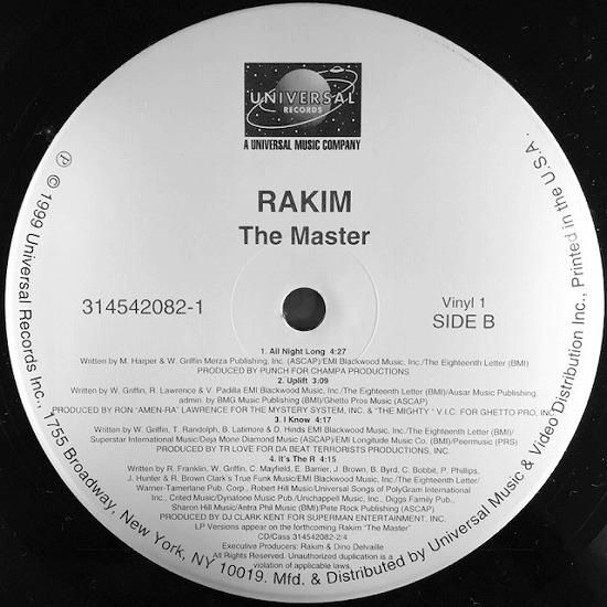 RaKim The Master LPレコード Rakim The Master LP レコード