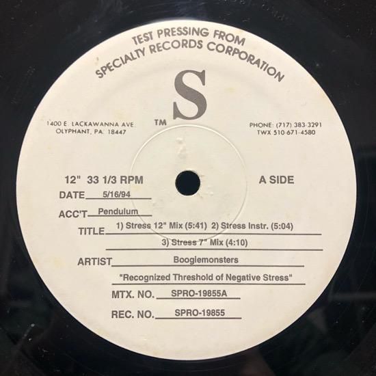 Boogiemonsters / Recognized Thresholds Of Negative Stress (test press)