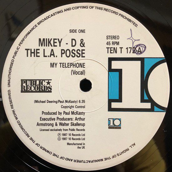 MIKEY - D & THE L.A. POSSE / MY TELEPHONE b/w BUST A RHYME MIKE