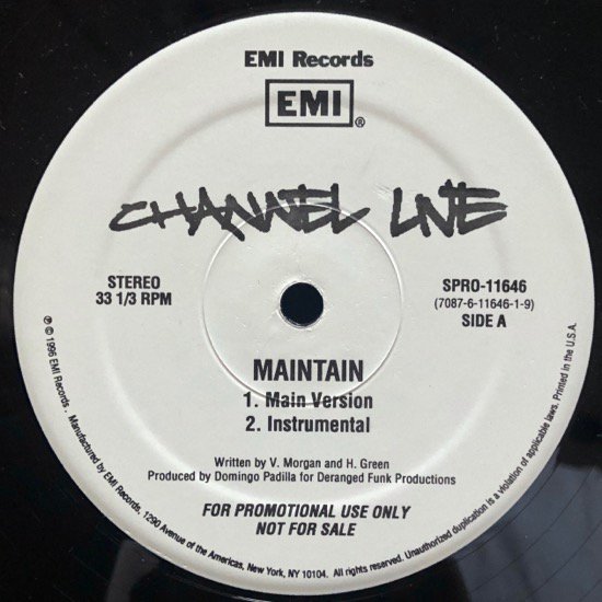 CHANNEL LIVE / MAINTAIN ( US PROMO ONLY)