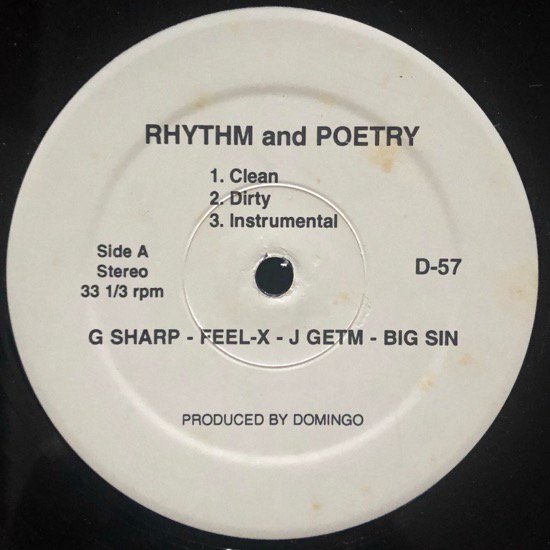 G Sharp, Feel X, J Getm & Big Sin / Feel X & Channel Live / RHYTHM AND POETRY / LAST MINUTE CLEANUP
