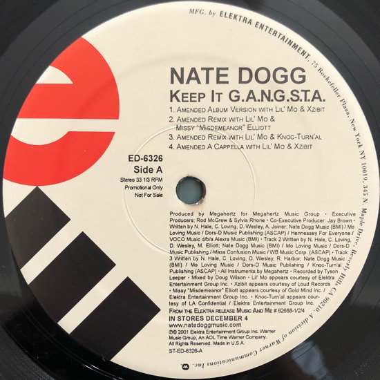 NATE DOGG / KEEP IT G.A.N.G.S.T.A. (US PROMO ONLY)