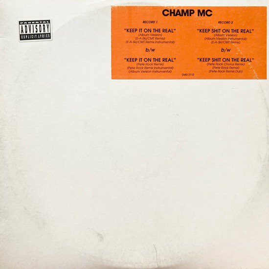 CHAMP MC / KEEP IT ON THE REAL (1994 W-PACK PROMO ONLY)