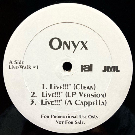 ONYX / LIVE!!! / WALK IN NEW YORK (1995 US ORIGINAL PROMO ONLY RARE PRESSING)