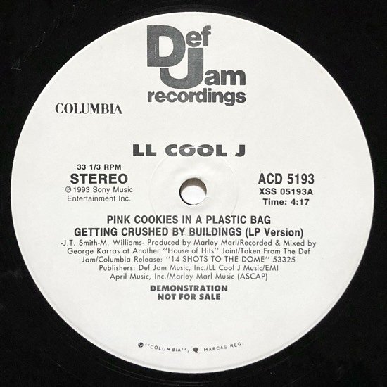 LL COOL J / PINK COOKIES IN A PLASTIC BAG GETTING CRUSHED BY BUILDINGS b/w FUNKADELIC RELIC (PROMO )