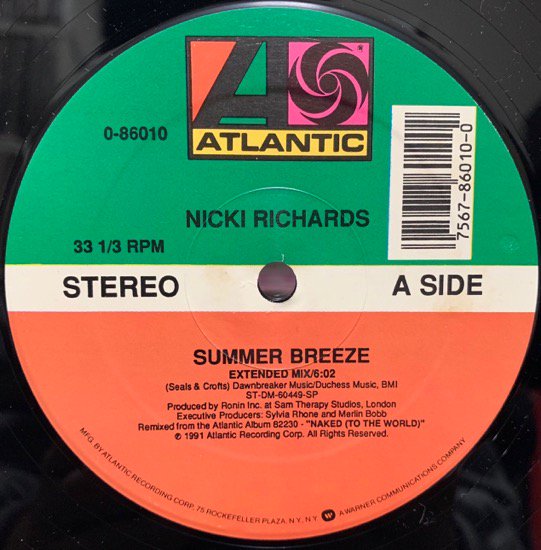 NICKI RICHARDS / SUMMER BREEZE (1991 US ORIGINAL)