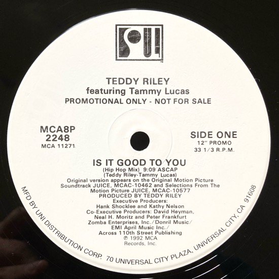TEDDY RILEY FEATURING TAMMY LUCAS / IS IT GOOD TO YOU (1992 US ORIGINAL PROMO ONLY)