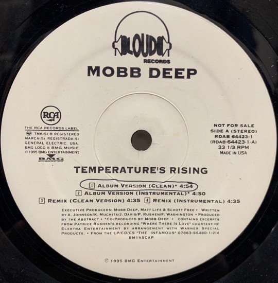 MOBB DEEP / TEMPERATURE'S RISING b/w STILL SHININ' (1995 US ORIGINAL VERY RARE PROMO)