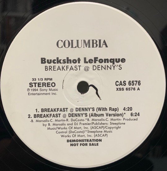 BUCKSHOT LEFONQUE / BREAKFAST @ DENNY'S (1994 US ORIGINAL PROMO ONLY)