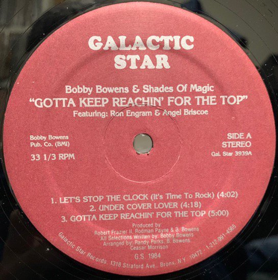BOBBY BOWENS & SHADES OF MAGIC / GOTTA KEEP REACHIN' FOR THE TOP (1984 US ORIGINAL VERY RARE )