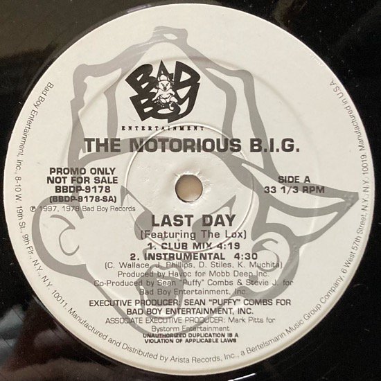 THE NOTORIOUS B.I.G. / LAST DAY b/w I GOT A STORY TO TELL (1997 US ORIGINAL PROMO ONLY)