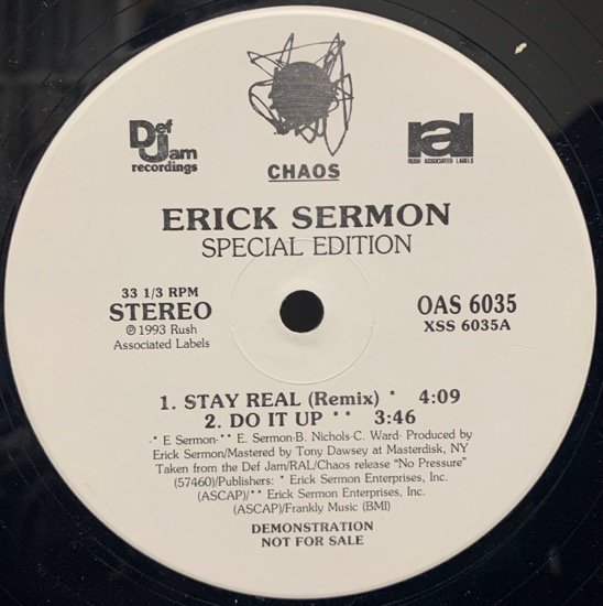 ERICK SERMON / SPECIAL EDITION (1993 US ORIGINAL PROMO ONLY)