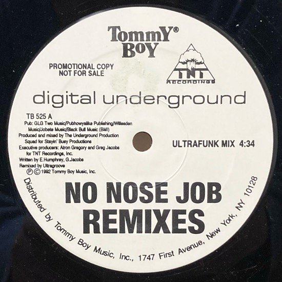 DIGITAL UNDERGROUND / NO NOSE JOB (REMIXES) (1992 US ORIGINAL PROMO ONLY)